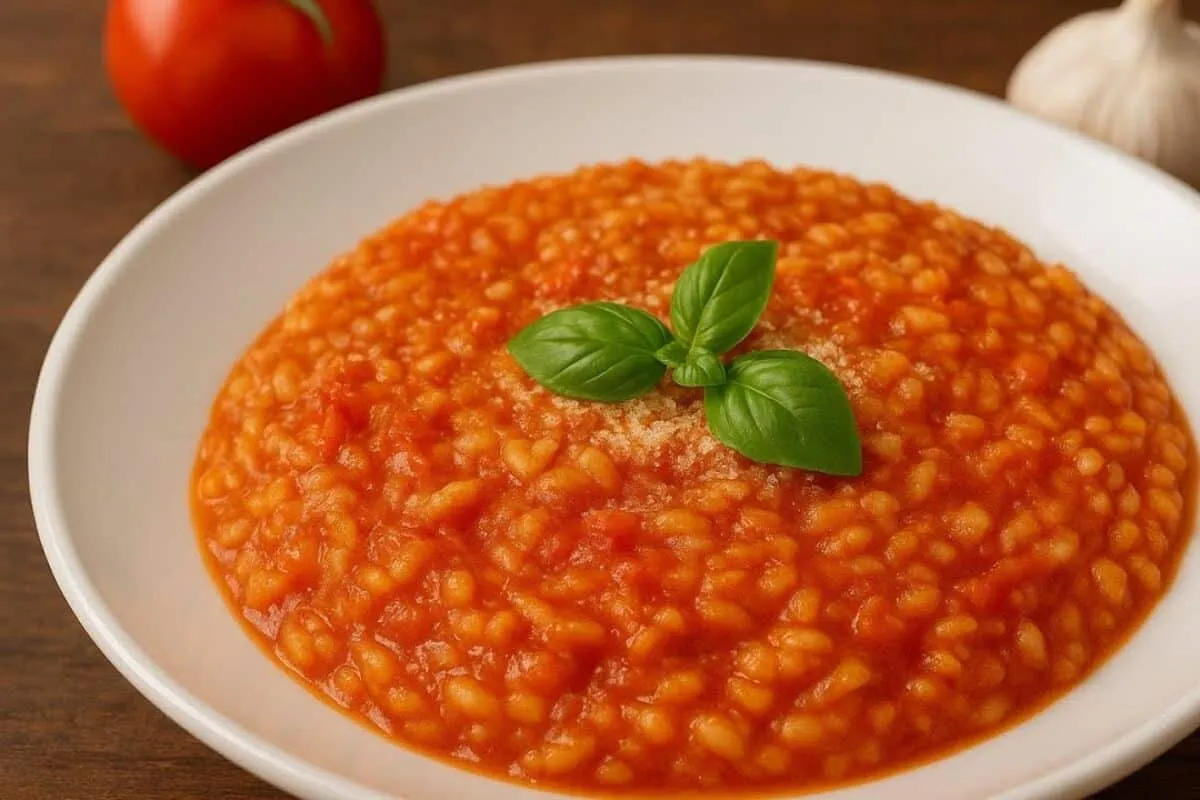 Risoto a Pomodoro super cremoso e saboroso, para um jantar e