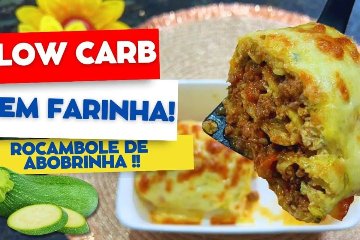 Rocambole de abobrinha low carb e sem farinha, uma opção sau