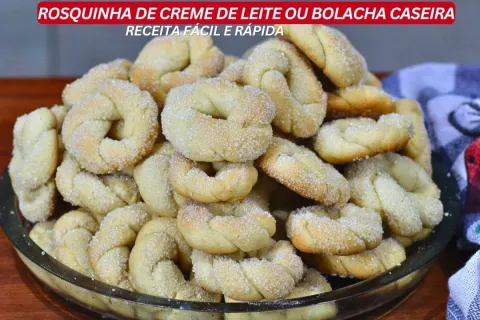 Rosquinha de creme de leite: fica crocante por fora e macia 