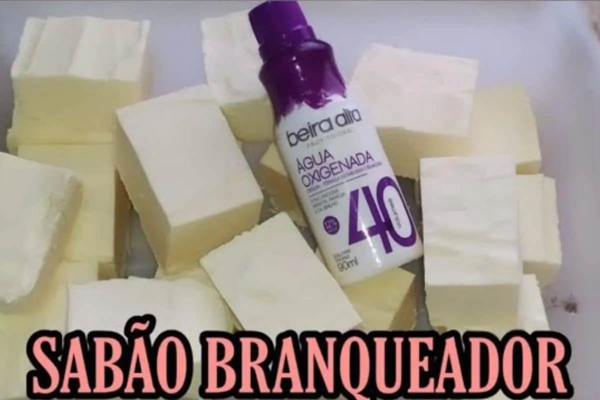 Sabão caseiro branqueador para lavar roupas brancas amarelad