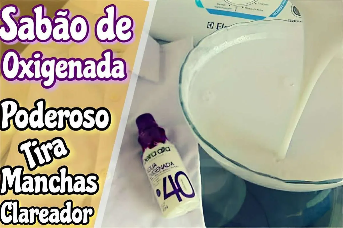 Sabão de água oxigenada para retirar manchas num passe de má