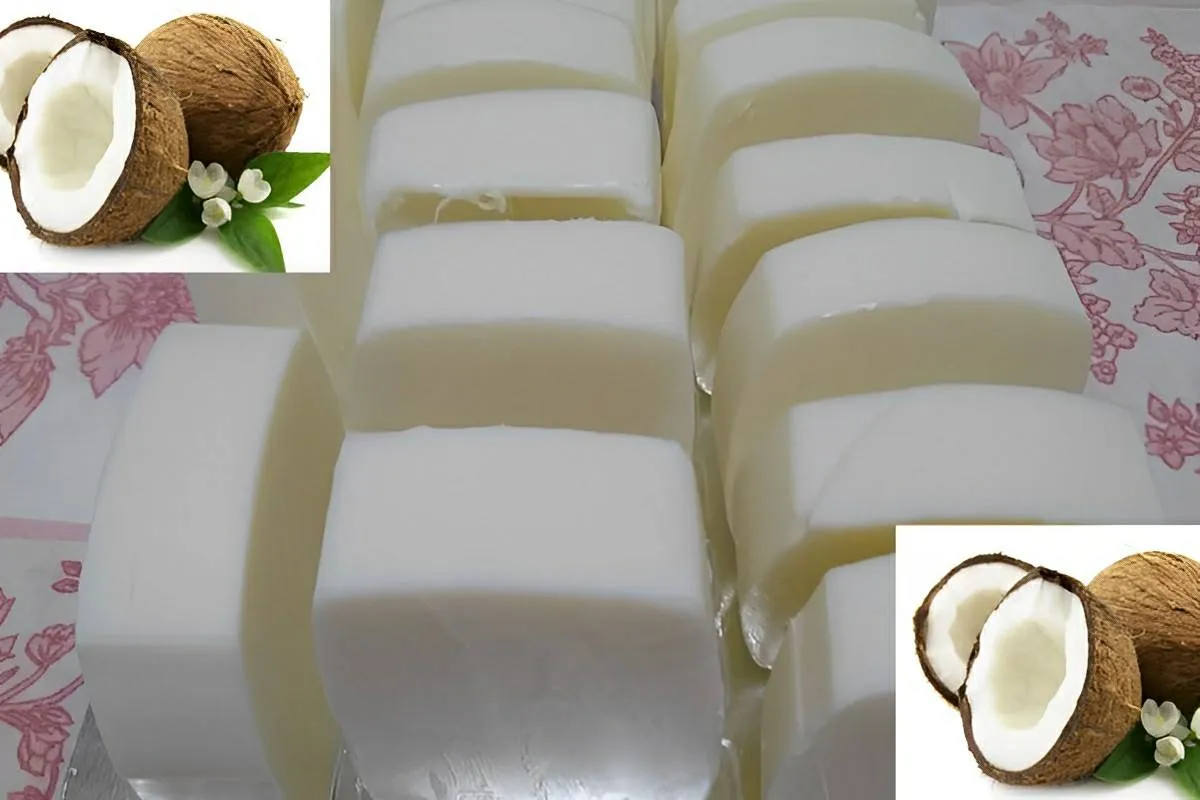 Sabão de coco em barra sem soda e sem óleo só com ingredient