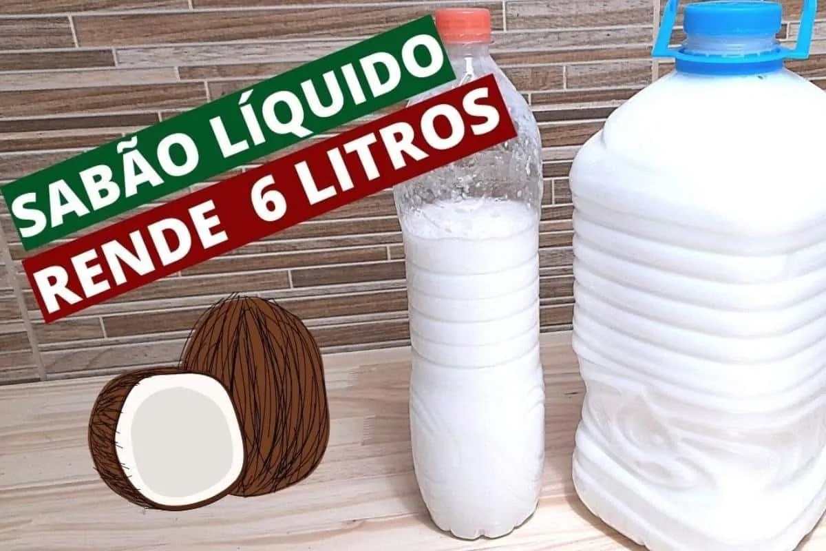 Sabão líquido de coco caseiro ótimo que deixa suas limpas e