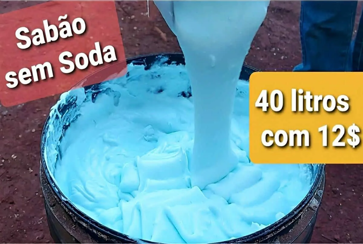 Sabão sem soda com excelente rendimento para deixar as roupa