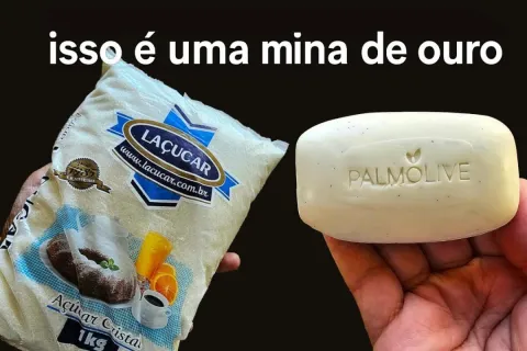 Sabonete líquido caseiro com açúcar e sabonete em barra, ren