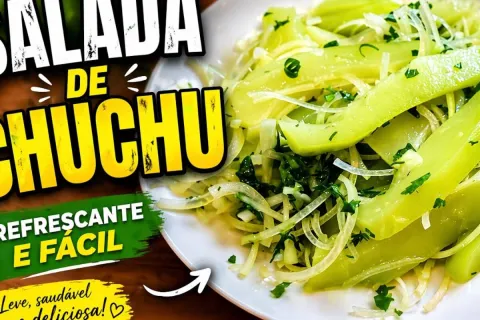 Salada de chuchu com cebola e alho super temperada e refresc