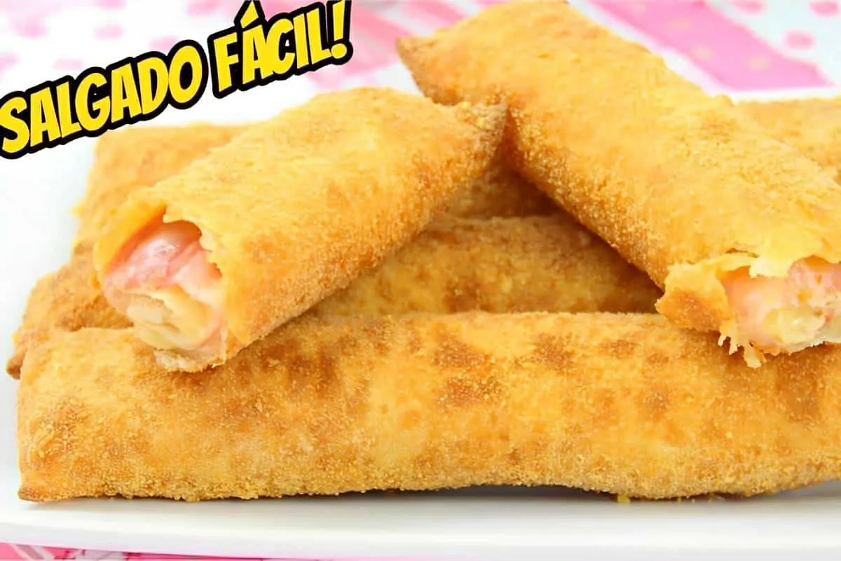 Salgado de preguiçoso simples um lanche prático para as tard