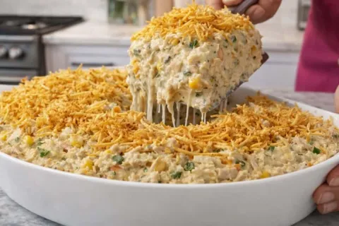 Salpicão de frango cremoso bem temperado, para acompanhar as