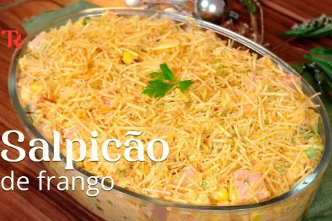Salpicão de frango cremoso, um prato fácil de fazer que vai 
