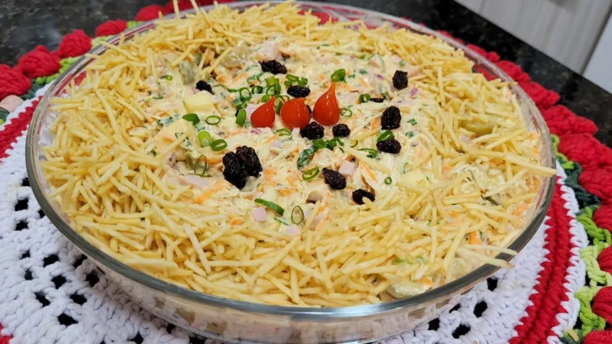 Salpicão de frango especial de natal que fica simplesmente m