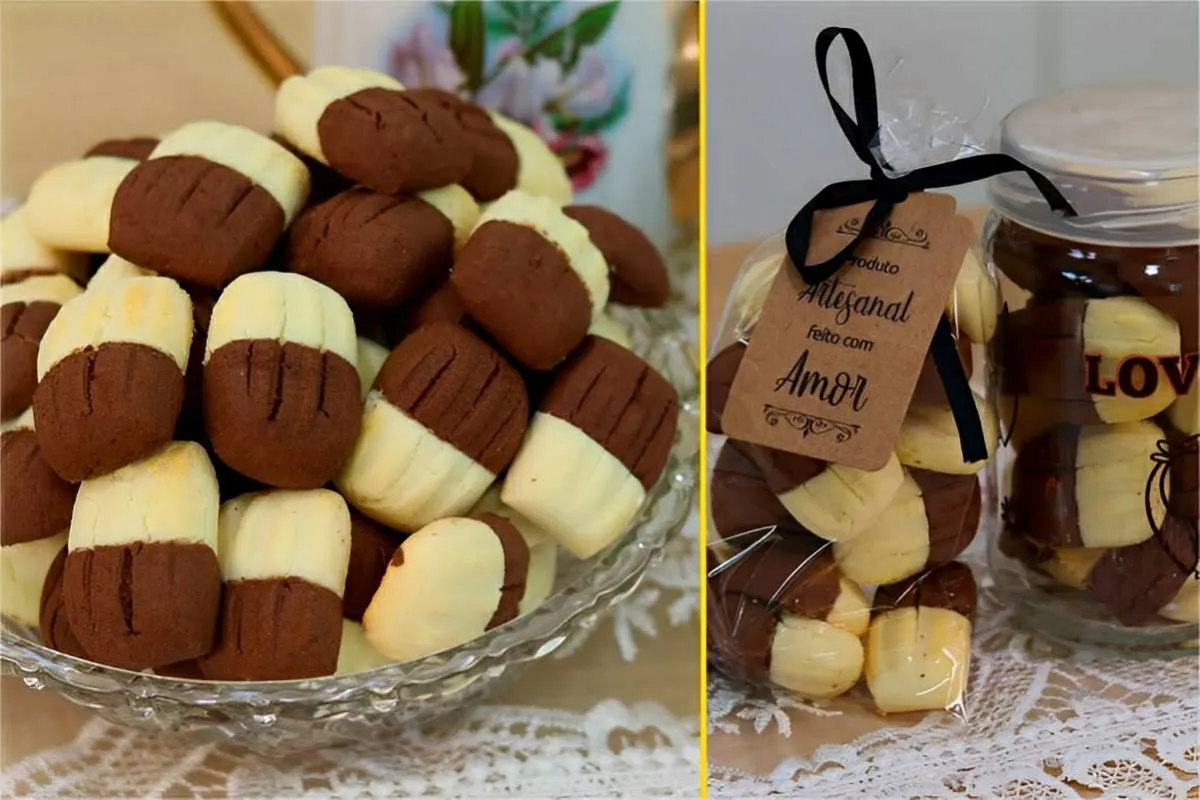 Sequilho de leite ninho com chocolate delicioso e perfeito p