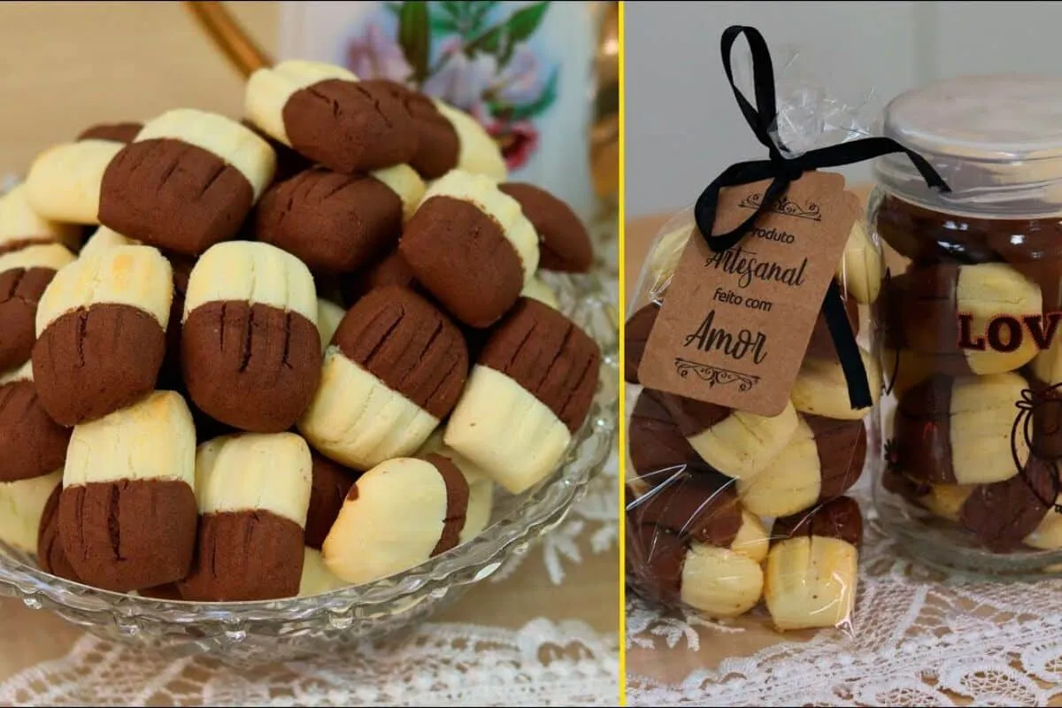 Sequilho de leite ninho com chocolate que desmancha na boca