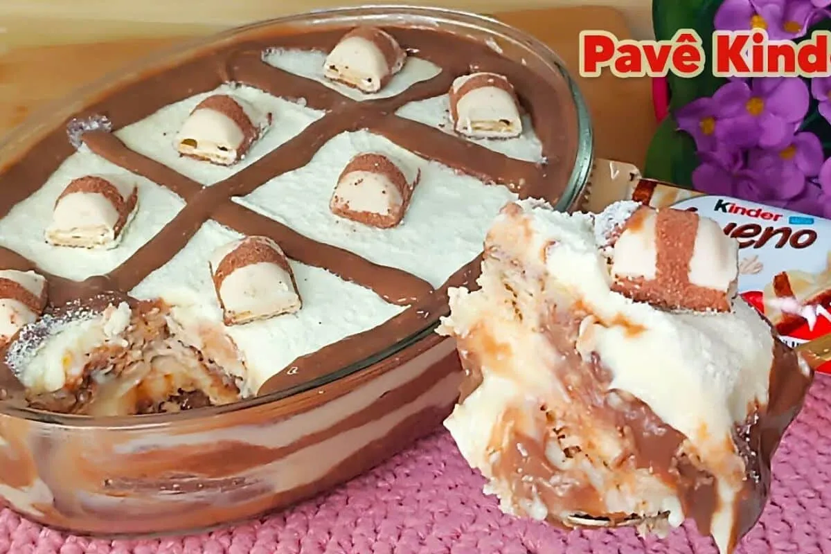 Sobremesa de kinder bueno fácil e saborosa que vai conquista