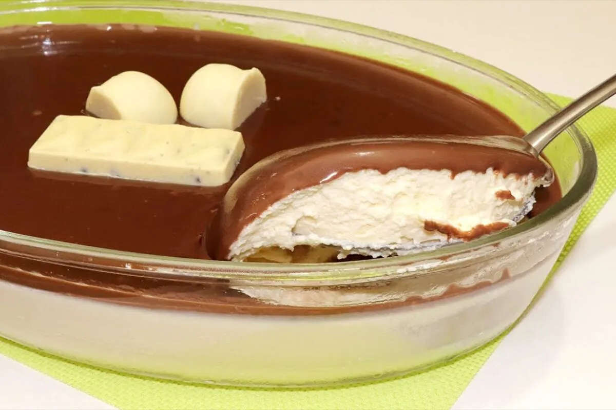 Sobremesa de leite Ninho com chocolate bem cremosa e fácil,