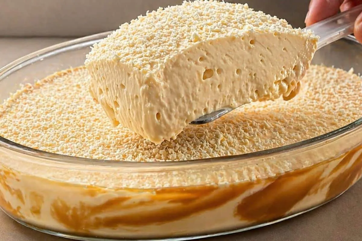 Sobremesa de maracujá com doce de leite super cremosa que nã