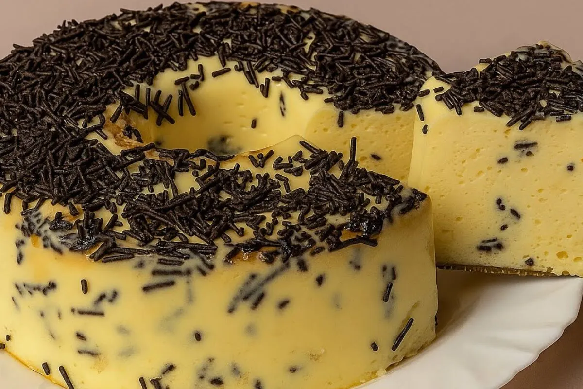 Sobremesa de maracujá com granulado: basta bater tudo no liquidificador e levar para gelar