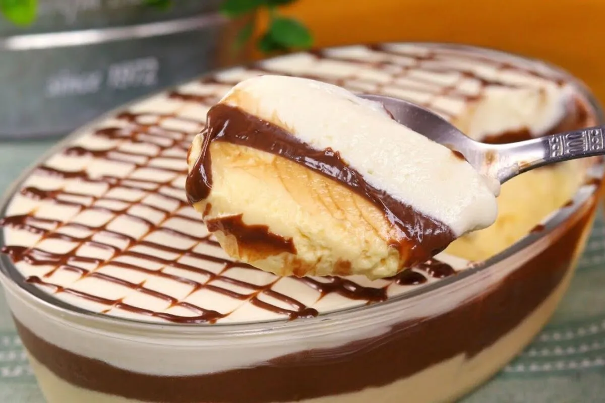 Sobremesa marido gelado feita em poucos minutos sem fogo e f