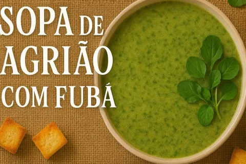 Sopa de agrião com fubá: já anota essa receita para seu jant
