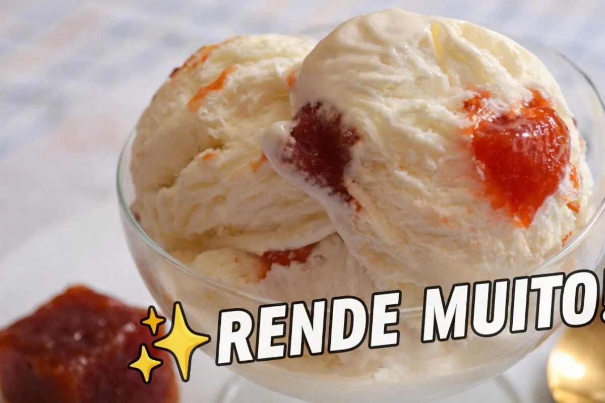 Sorvete caseiro super cremoso que rende 4 litros: descubra o