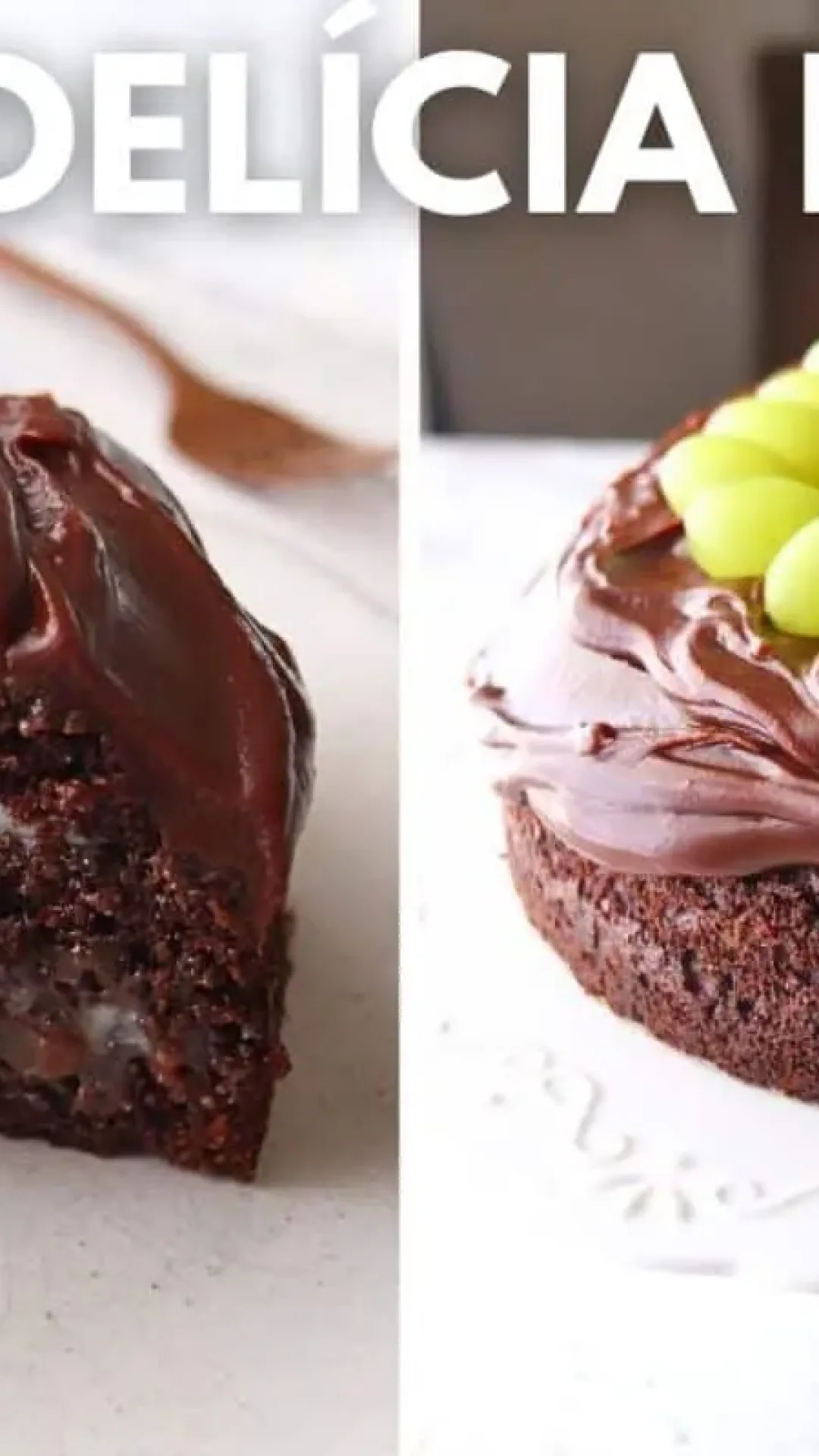 Bolo delícia de uva: a massa de chocolate fofinha e perfeita para brilhar na mesa da Ceia de Natal.