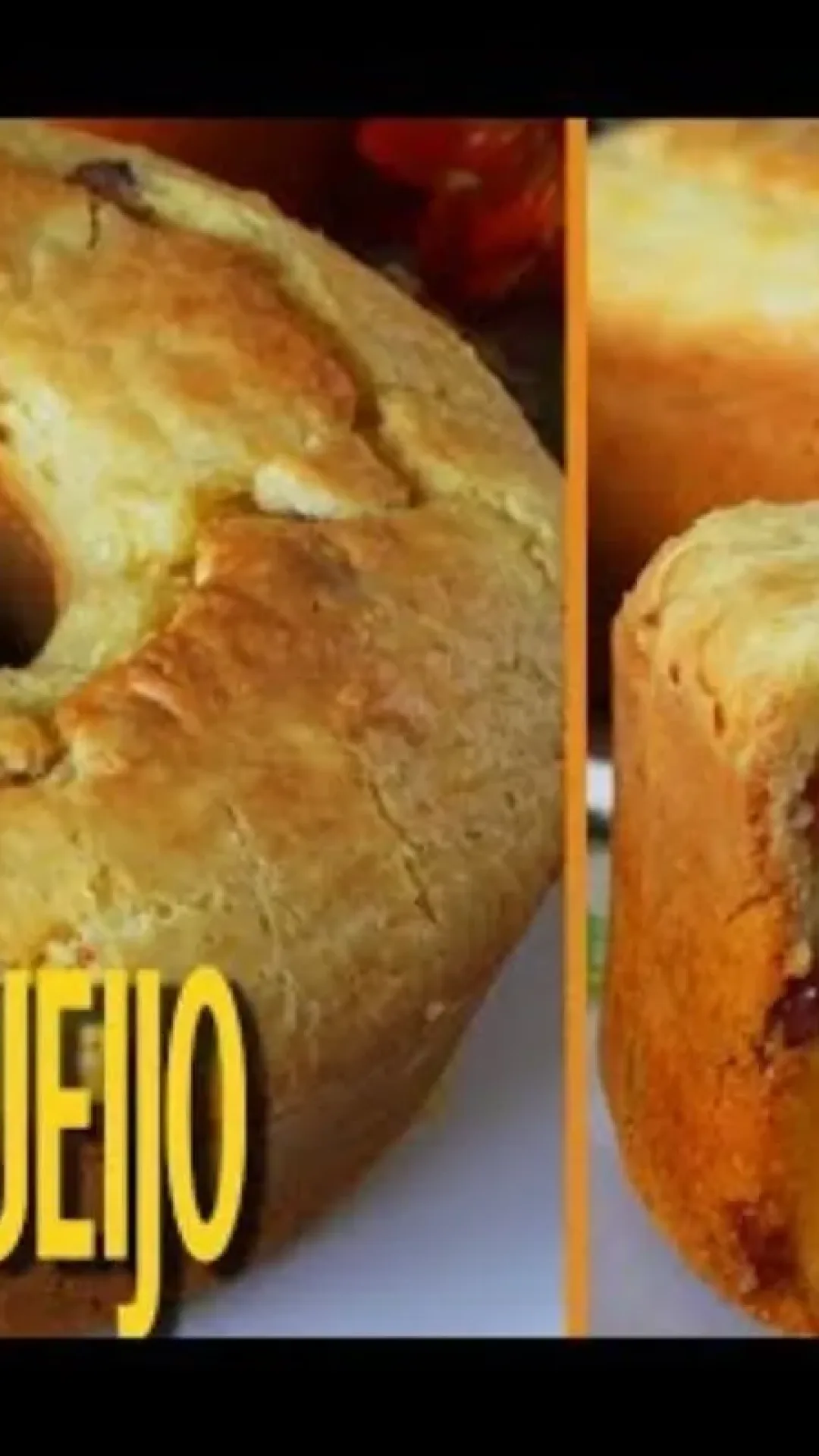 Bolo pão de queijo recheado com bacon e cheddar, que derrete na boca e fica incrível