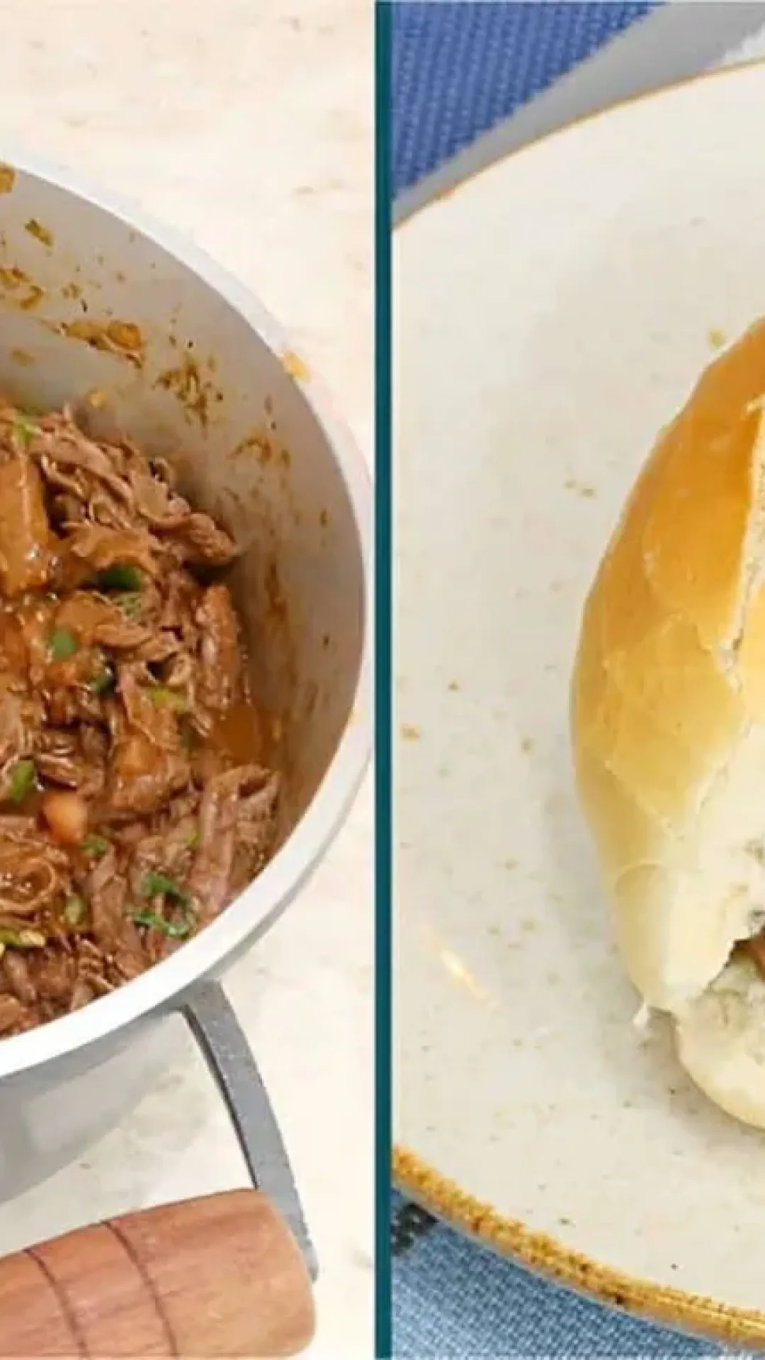 Carne louca na panela de pressão rápida e fácil para preparar os melhores lanches no pão francês