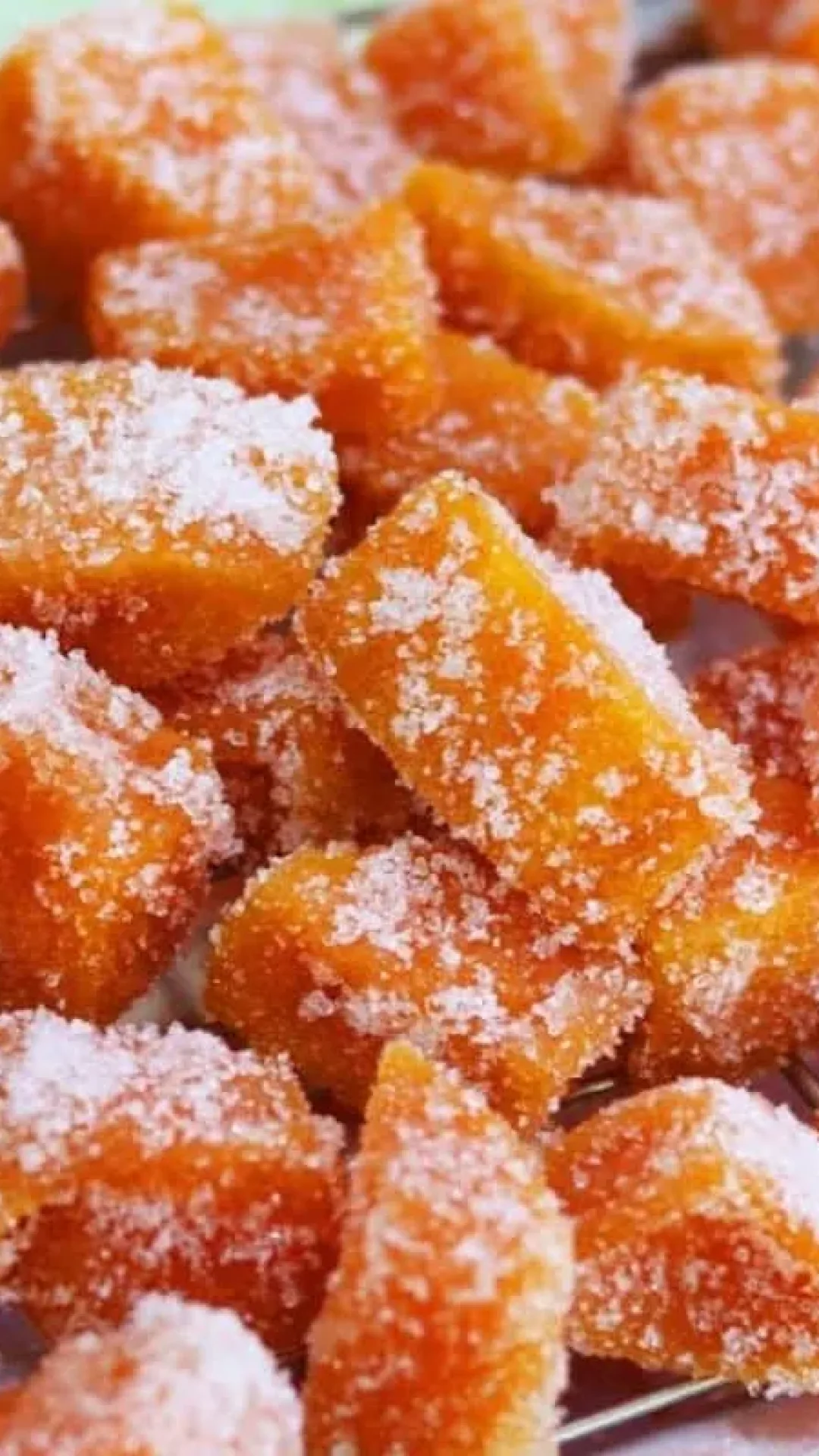Doce de abóbora cristalizado caseiro, durinho por fora e macio por dentro
