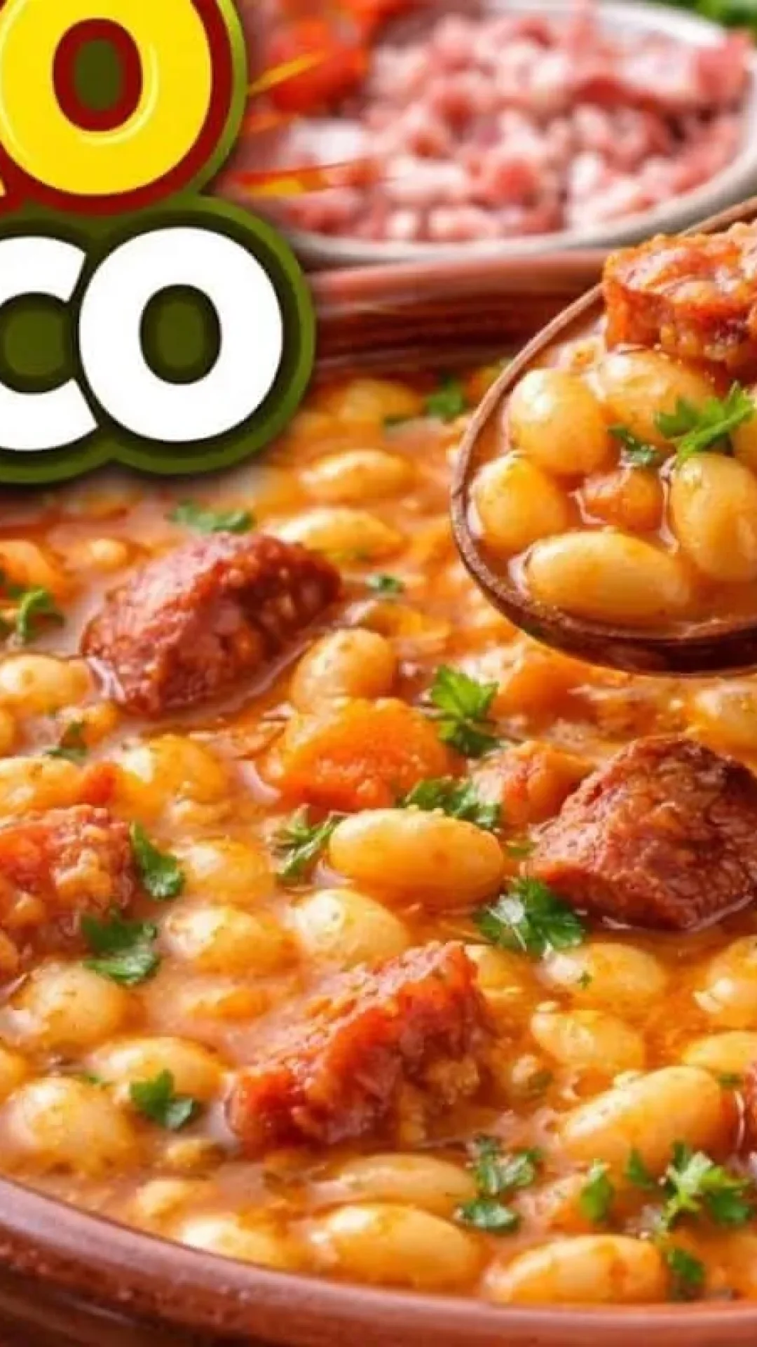 Feijão branco, que fica com o caldo grosso e leva ingredientes saborosos, uma verdadeira delícia