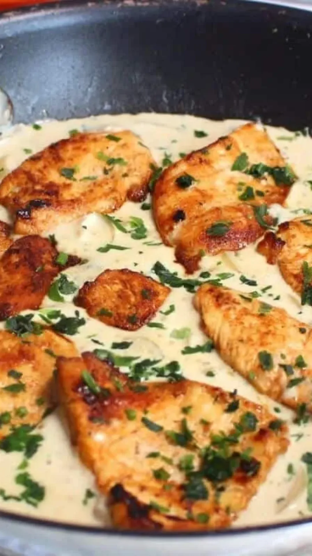 Frango com molho de queijo bem derretido, que fica pronto rapidamente, perfeito para um dia corrido