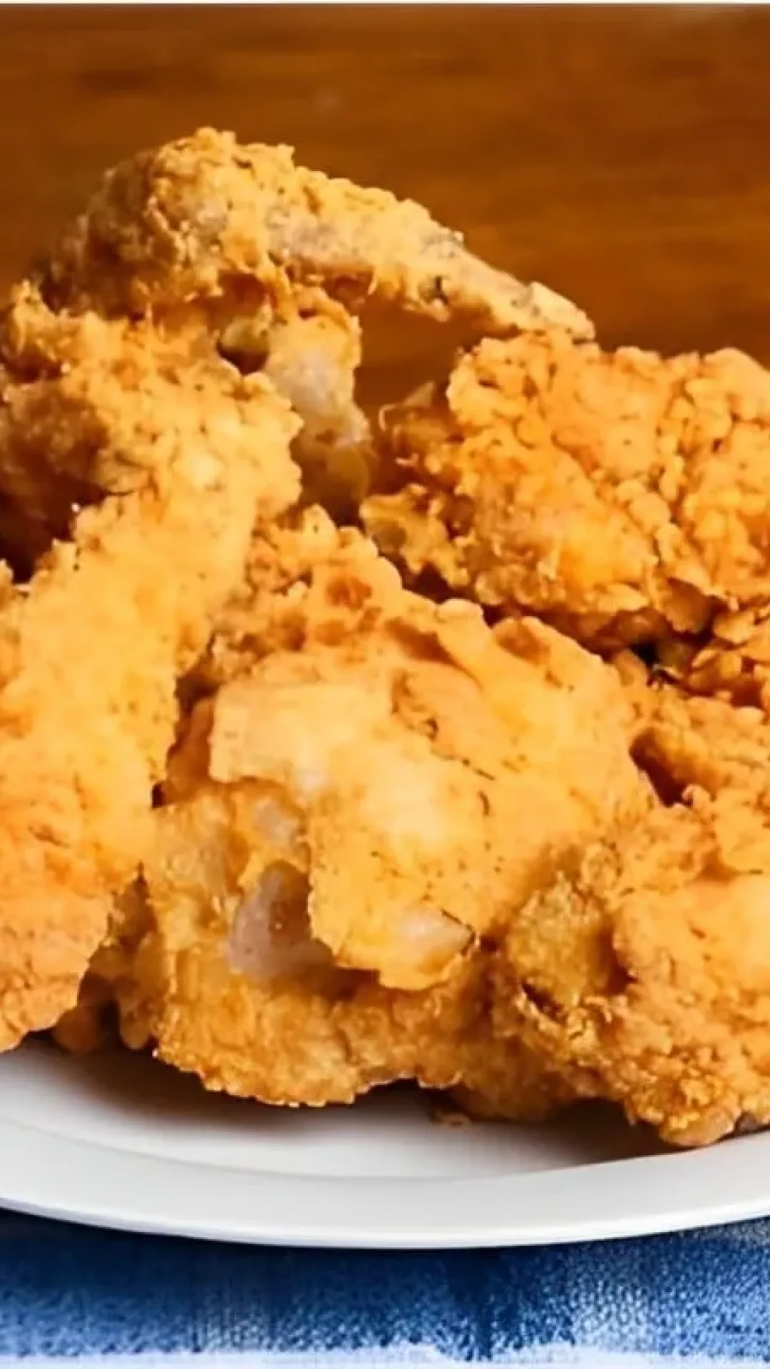 Frango frito americano aqueles que são vendidos em baldes bem temperadinhos e delicioso