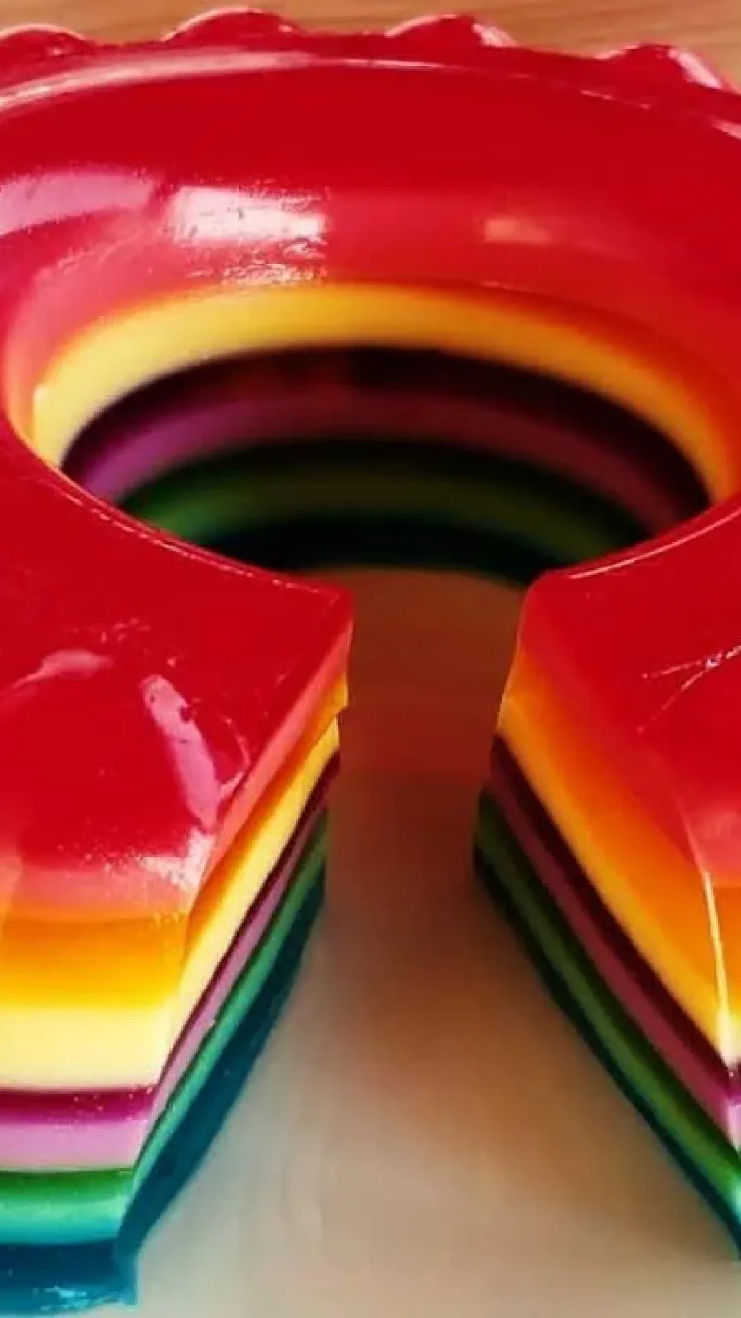 Gelatina arco íris linda, colorida e saborosa para qualquer ocasião