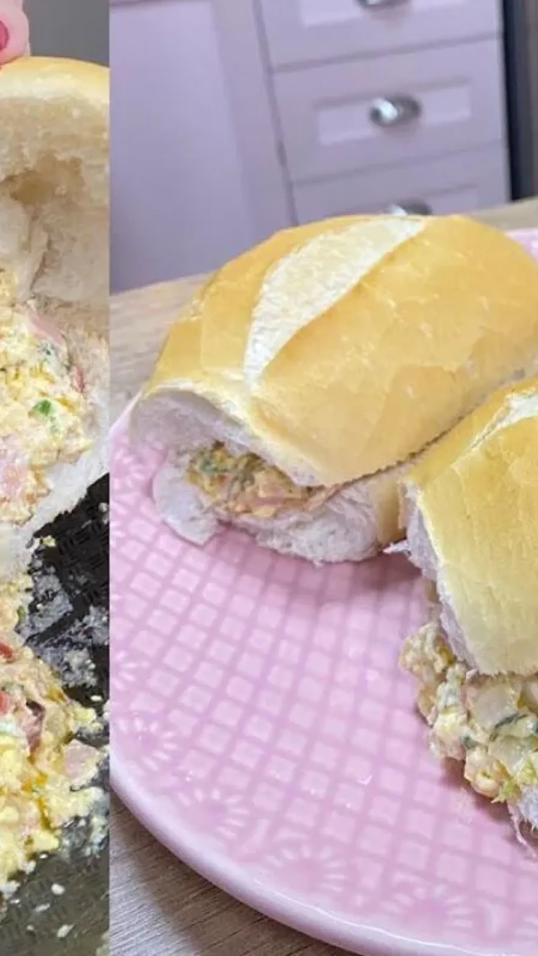 Lanche mexidão cremoso de ovos com bacon, uma refeição rápida e suculenta para saciar a fome