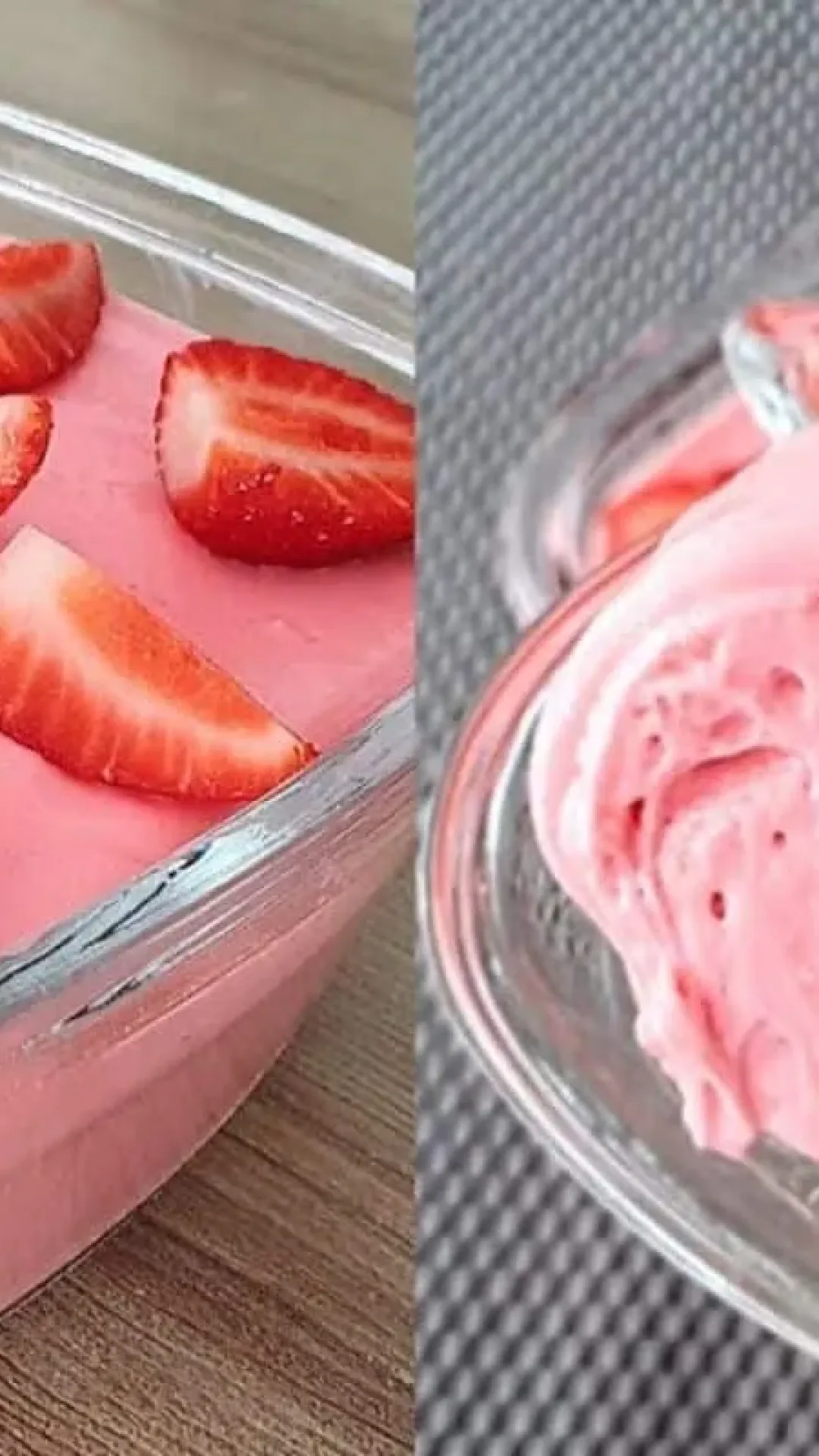 Mousse de morango com 3 ingredientes sem leite condensado e com um sabor leve que refresca qualquer dia