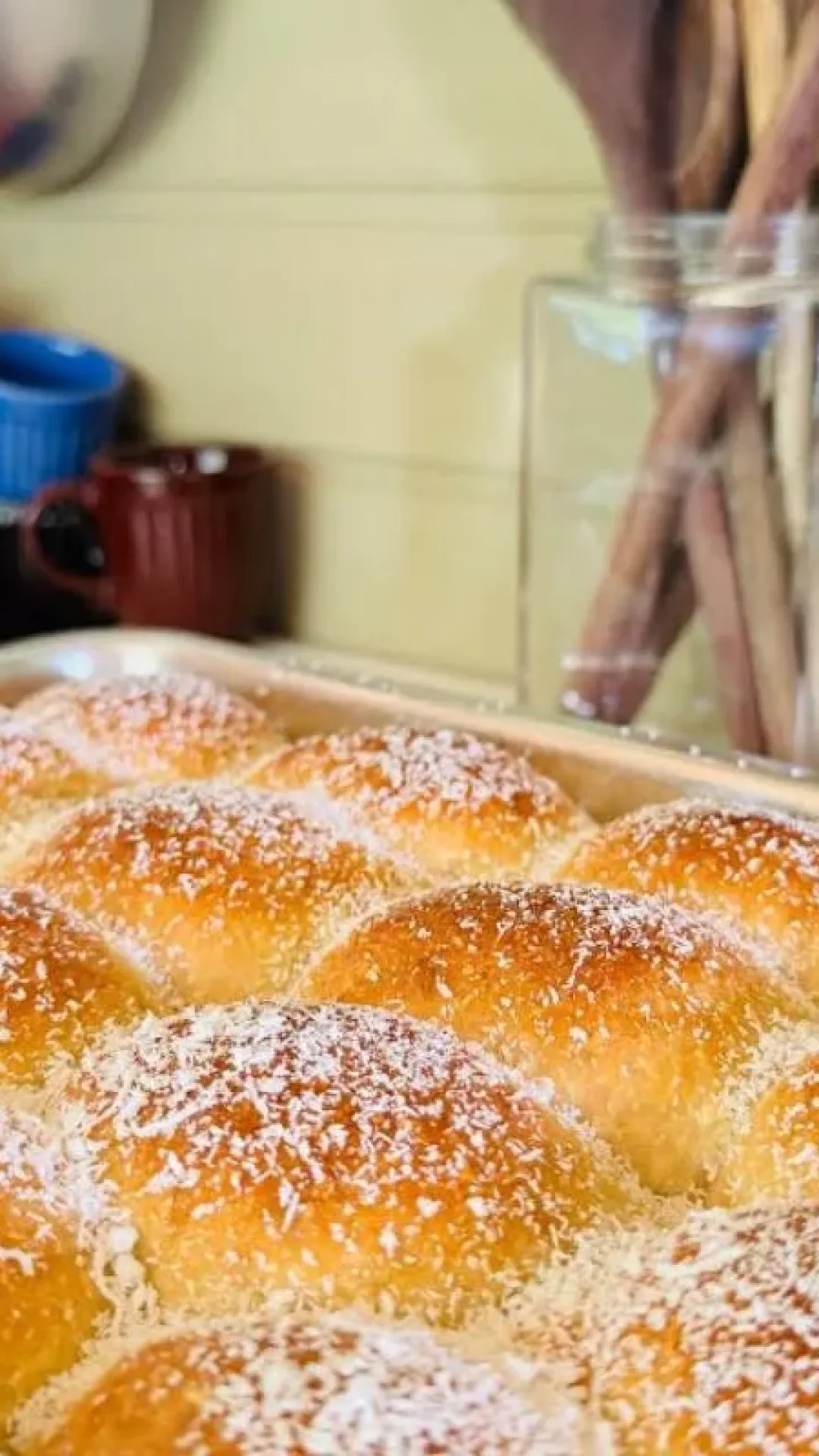 Pão de coco para o café da manhã fofinho igual de padaria