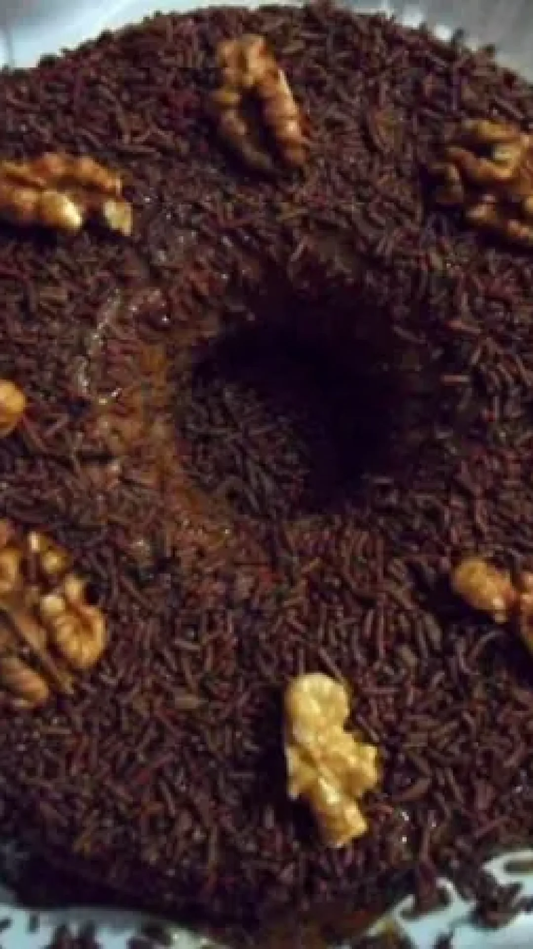 Pudim de Chocolate com Nozes