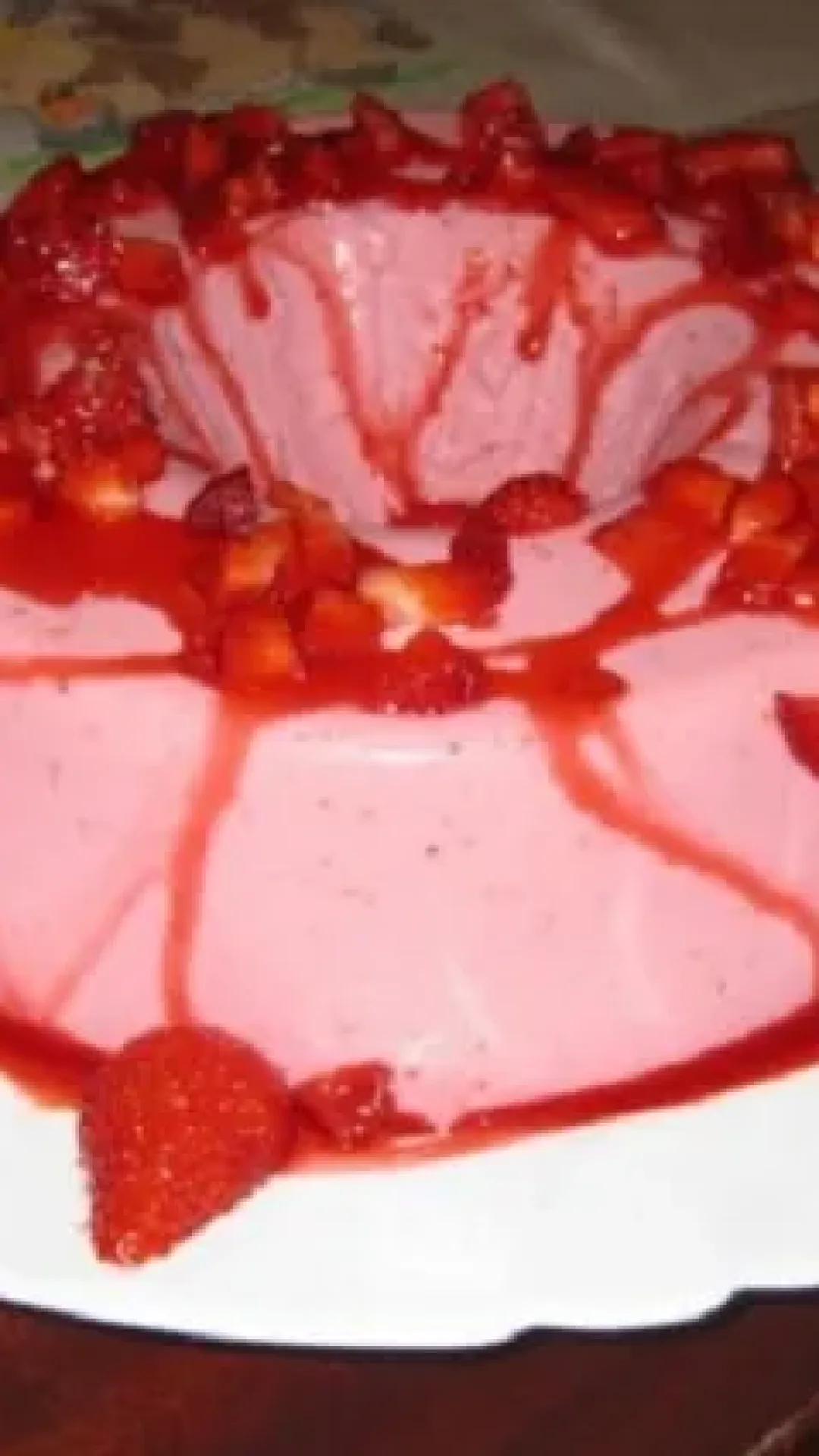 Pudim de Geladeira de Morango