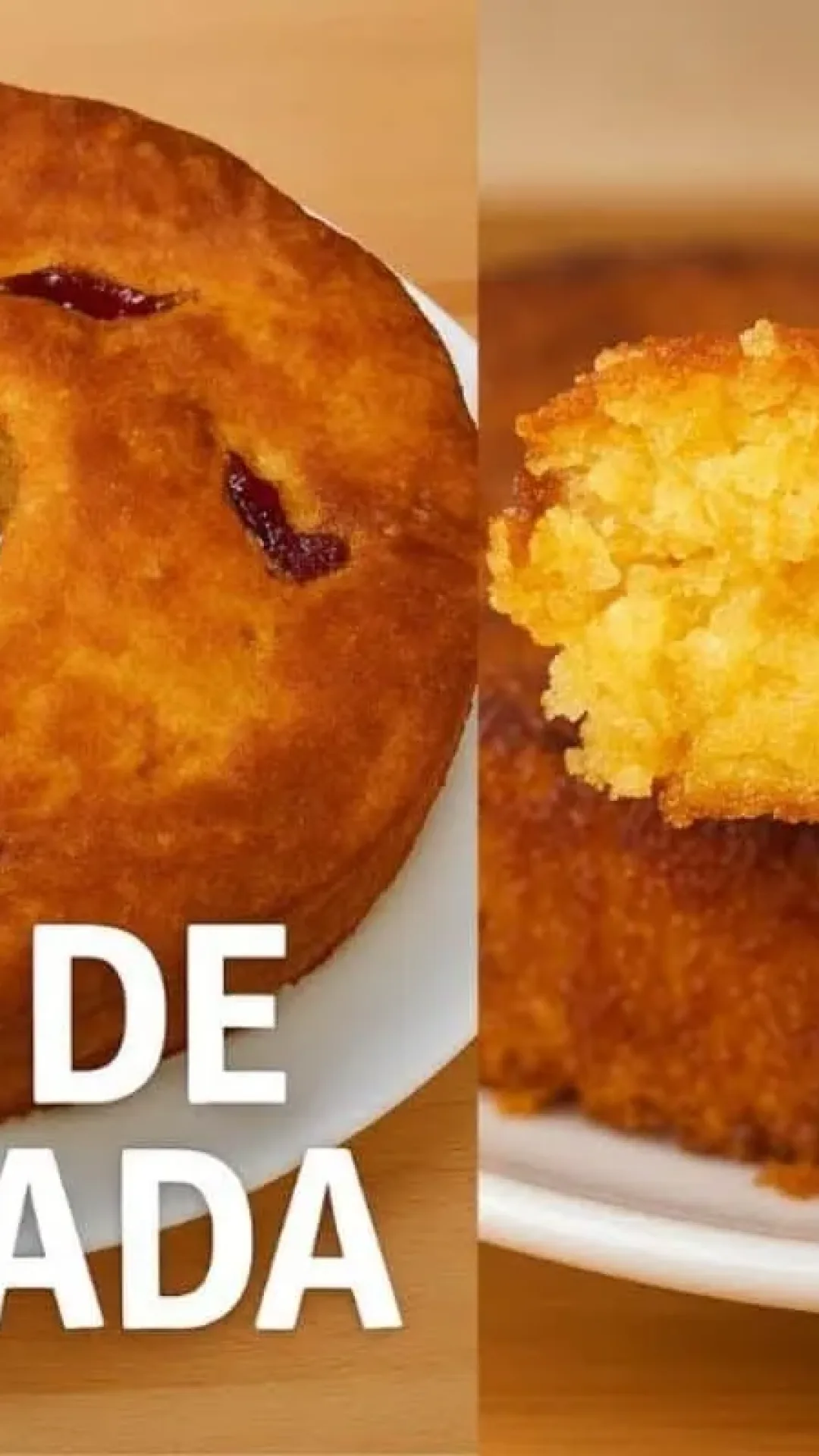 Receita de broa de fubá com milho, queijo e goiabada que fica perfeita para o café da tarde