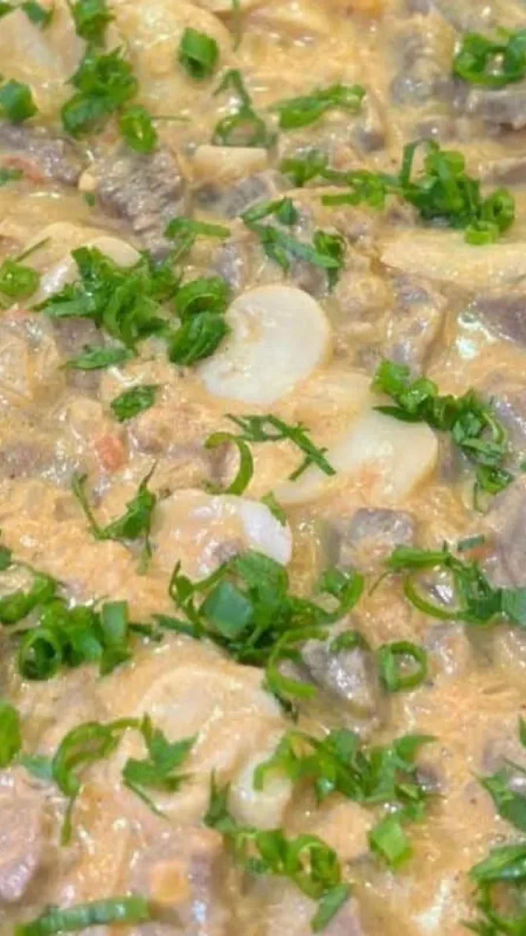 Strogonoff de carne clássico e muito suculento, com aquele molho cremoso que todos amam