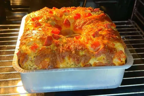 Sugestão para o lanche da tarde ou jantar: torta de arroz am