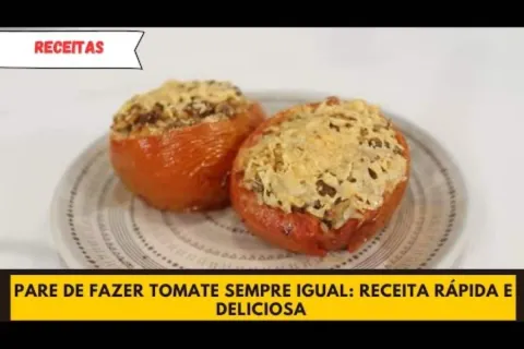 Tomates recheados com bastante queijo para gratinar no forno