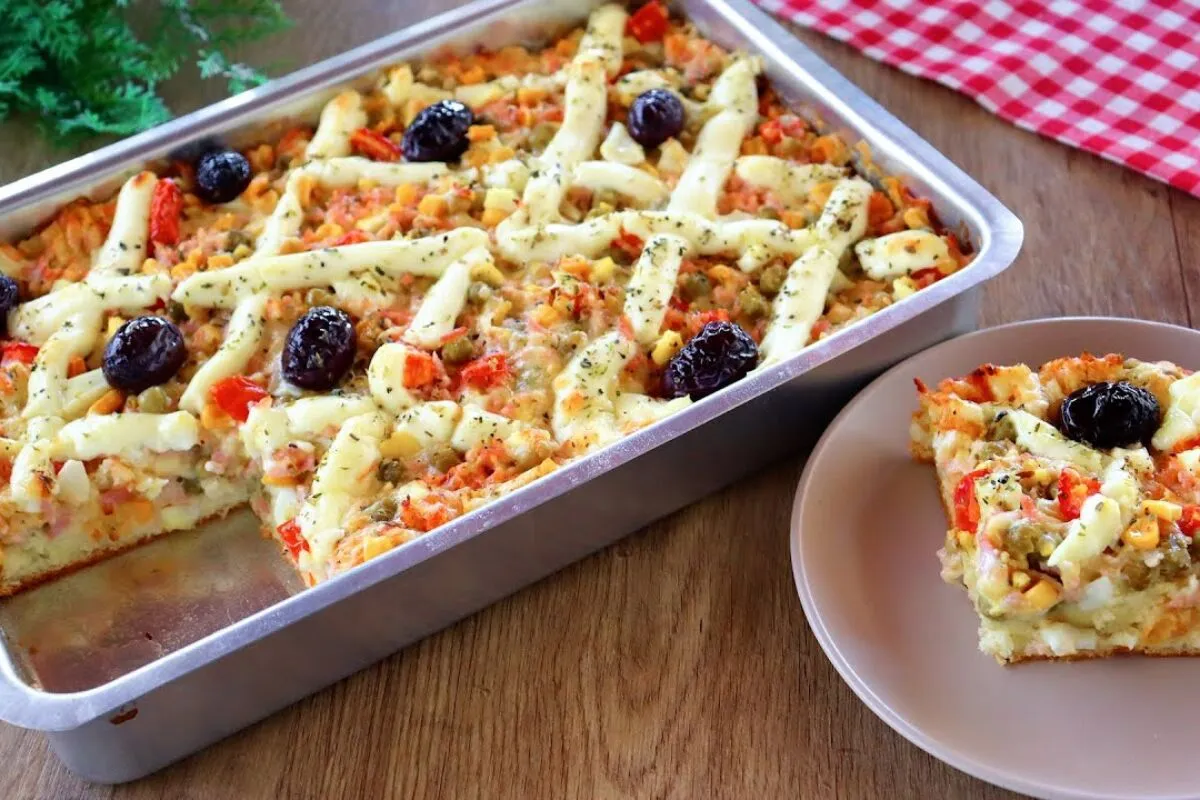 Torta à portuguesa super recheada, fofinha e fácil, ideal pa