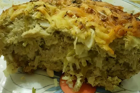 Torta cremosa de repolho com sardinha um prato leve e delici