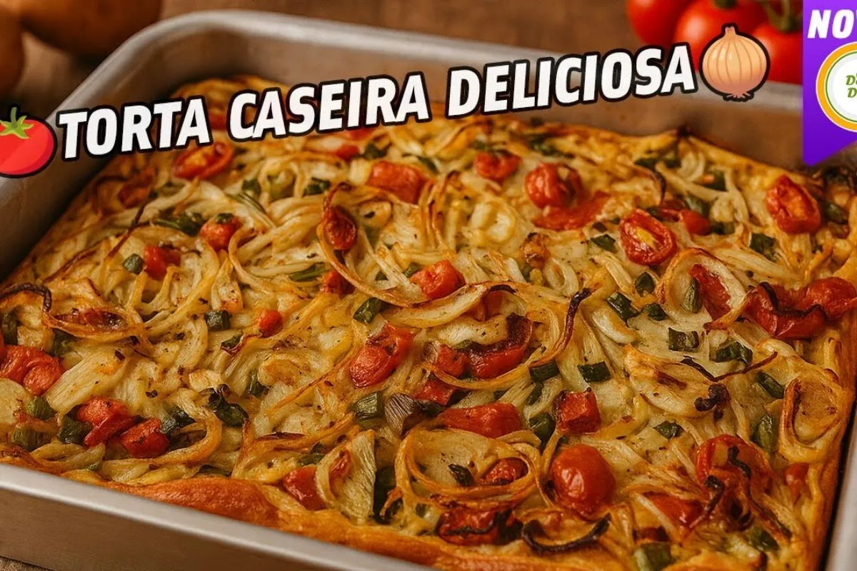 Torta de cebola muito fofa e saborosa: uma opção de lanche s