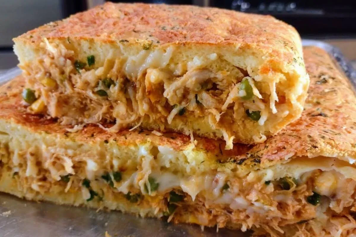 Torta de frango cremosa e molhadinha essa massa fica muito l