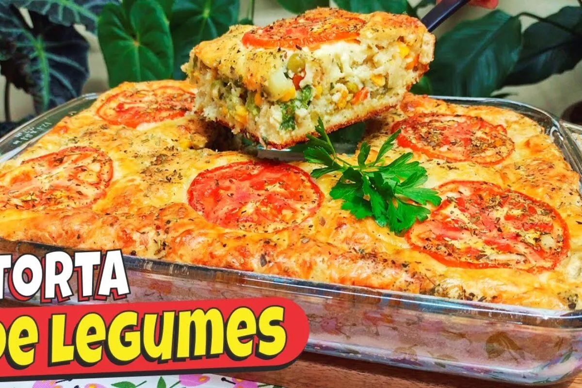 Torta de legumes leve e muito gostosa com uma massa que fica