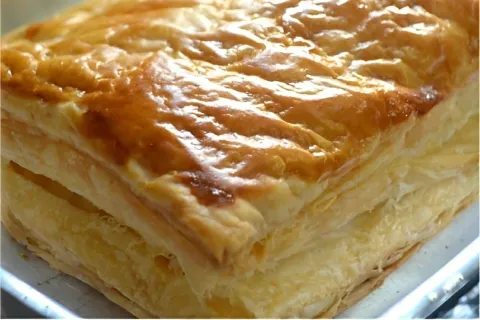 Torta de palmito com massa folhada fica igual a vendida na p