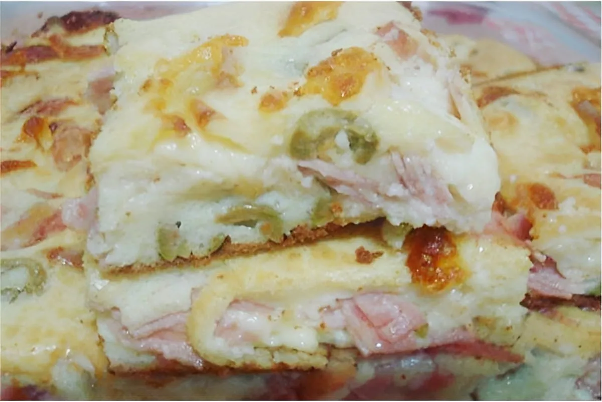 Torta de presunto e queijo com massa bem levinha e saborosa