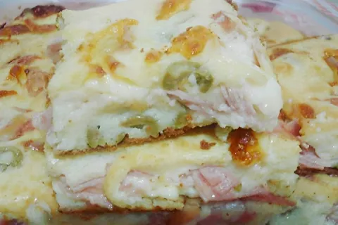 Torta de presunto e queijo toda feita no liquidificador bem 