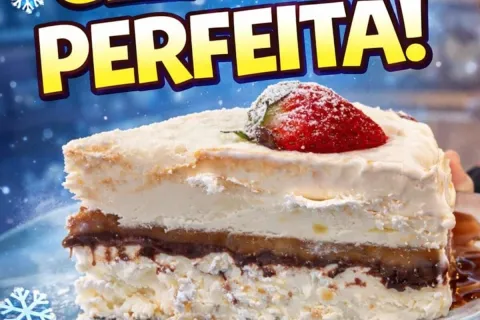 Torta de sorvete com Nutella com camadas perfeitas e uma cre