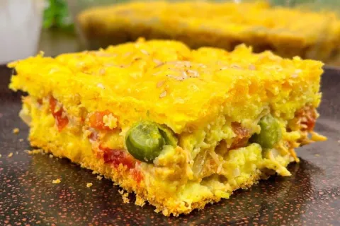 Torta salgada sem glúten e sem leite, feita no liquidificado
